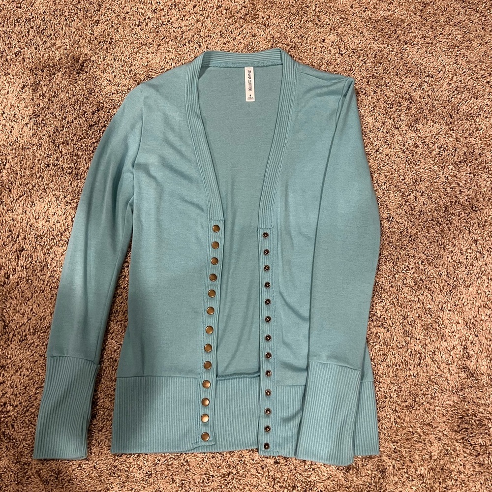 Zenana Outfitters Seafoam Cardigan